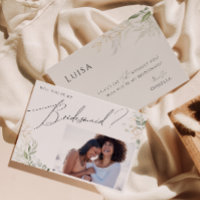 Carte d'aide photo Whimsical Green and Gold