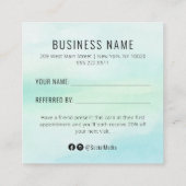 Carte d'aiguillage de Spa ou de salon bleu vert (Dos)