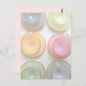 Carte Dainty Girly Pastel Tea Cup (Devant / Derrière)