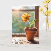 Carte Daisée Orange Anniversaire Au Soleil (Fleur jaune)