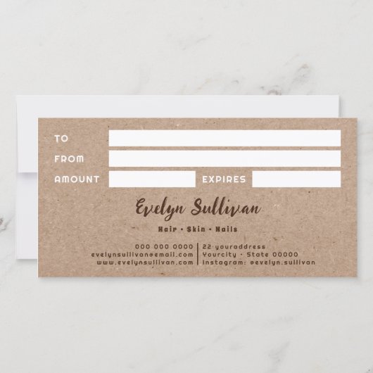 Carte Daisées sur faux certificat cadeau papier (Dos)