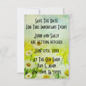 Carte Daisis Vintage Enregistrer La Date (Dos)