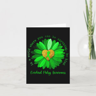 Carte Daisy Be Kind Cérébral Palsy Sensibilisation Green