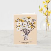 Carte Daisy Bouquet CUSTOM Dessin Condoléances Désolé (Fleur jaune)