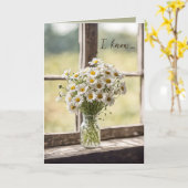 Carte Daisy Bouquet Dans la fenêtre Penser à vous (Fleur jaune)