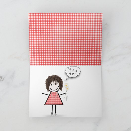 Carte Daisy Bouquet En vichy (Intérieur)