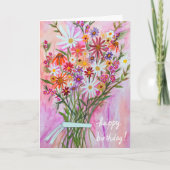 Carte Daisy Bouquet HEUREUX ANNIVERSAIRE Customisez-le ! (Devant)