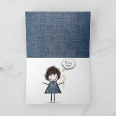 Carte Daisy Bouquet Sur Denim (Intérieur)