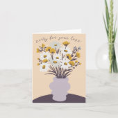 Carte Daisy Bouquet Vase Condoléances Désolé pour la per (Devant)