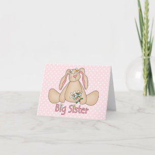 Carte Daisy Bunny Big Sister Blank Card