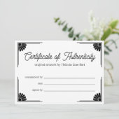 Carte Daisy Corners Joli certificat d'authenticité (Debout devant)