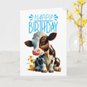 Carte Daisy Cow Anniversaire Boy Blue (Fleur jaune)