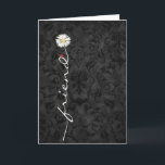 Carte Daisy et Ladybug Damask<br><div class="desc">Amie de marguerite blanche avec mignonne coccinelle sur damas noir pour l'anniversaire de l'ami.</div>
