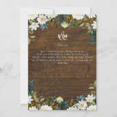 Carte Daisy Fleur sauvage Mariage de verdure (Dos)