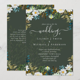 Carte Daisy Fleur sauvage Mariage de verdure