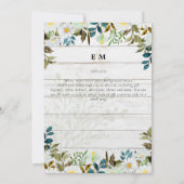 Carte Daisy Fleur sauvage Mariage de verdure (Dos)