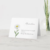 Carte Daisy Flower Personalized Sympathy Card with Name (Devant)
