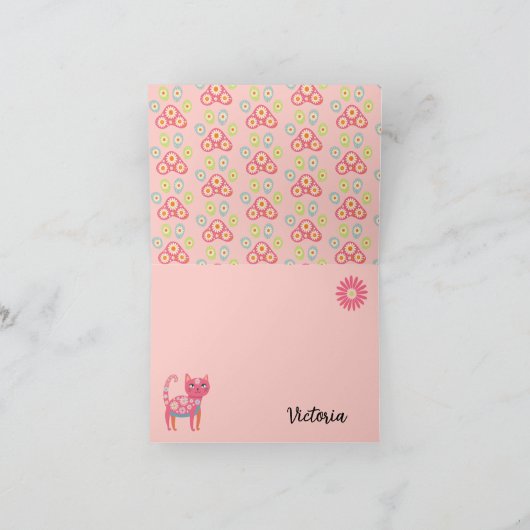 Carte Daisy Kitty Visage Purr-fect Anniversaire Merci no (Intérieur)