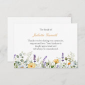 Carte Daisy Lavender botanique funérailles merci (Devant / Derrière)