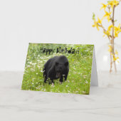 Carte Daisy L'Ours Noir ; Joyeux Anniversaire (Fleur jaune)