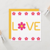 Carte Daisy LOVE vintage (Devant/Arrière en situation)