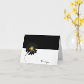Carte daisy noir merci (Fleur jaune)