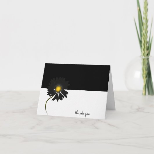 Carte daisy noir merci (Devant)