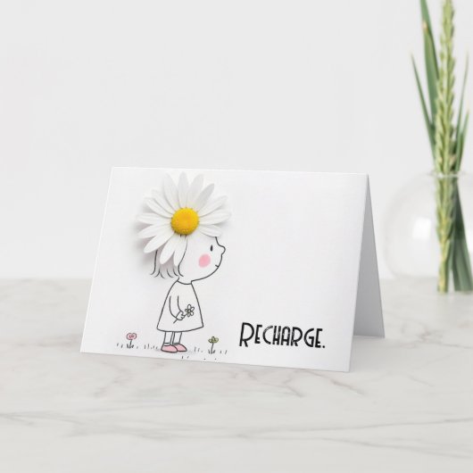Carte Daisy On a Little Girl With Inspirational Quote (Devant)