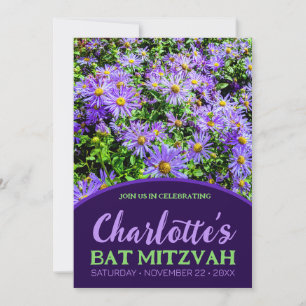 Carte Daisy Purple Bat mitzvah de la nature