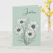 Carte Daisy Sketch sur la pensée verte de vous (Fleur jaune)