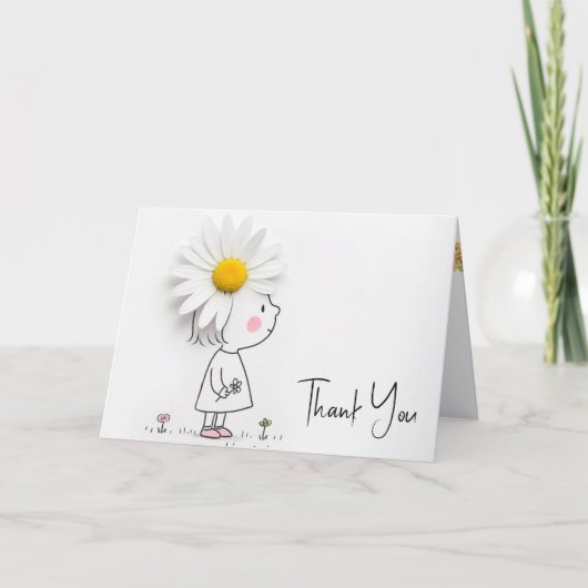 Carte Daisy sur une petite fille Merci (Devant)