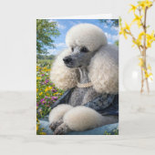Carte Daisy The Poodle Blank Card (Fleur jaune)