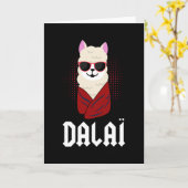 Carte Dalai Lama Funny Alpaca Cadeau Llamaste Funny Cool (Fleur jaune)