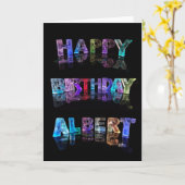 Carte d'Albert de joyeux anniversaire (Fleur jaune)