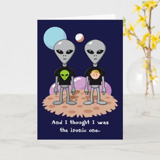Carte d'Alien ironique (Fleur jaune)