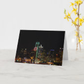 Carte Dallas Skyline la nuit (Fleur jaune)