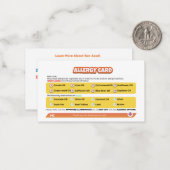 Carte d'allergie aux huiles de semences (Devant/Arrière en situation)