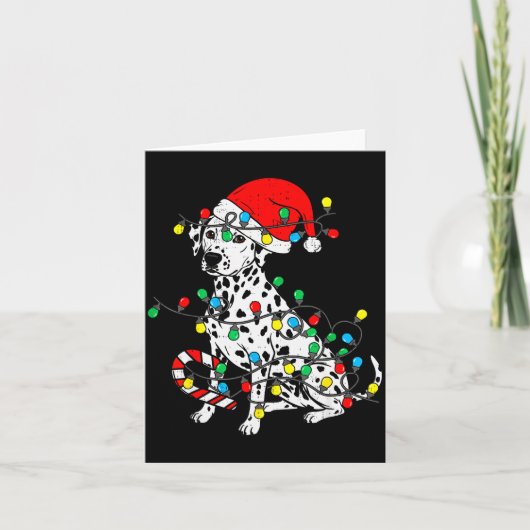 Carte Dalmatian Dog Christmas Lights Santa Xmas Pet Dog (Devant)