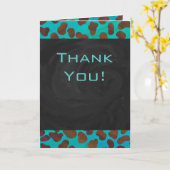 Carte Dalmatie Brown et Turquoise avec Monogramme (Fleur jaune)