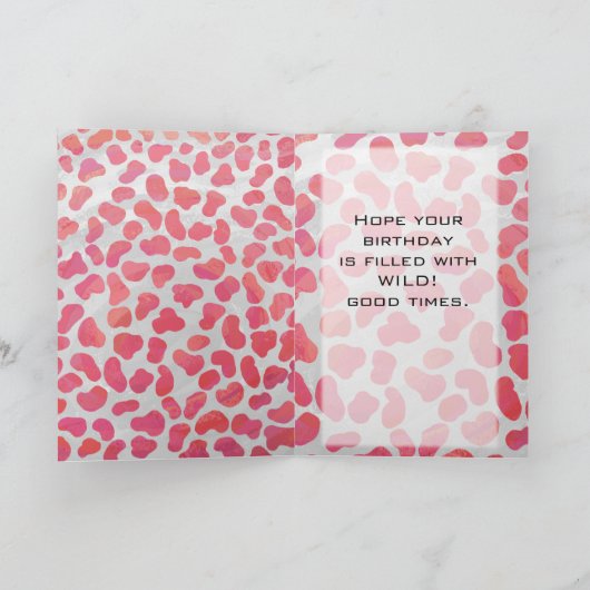 Carte Dalmatie rose et blanc avec monogramme (Intérieur)