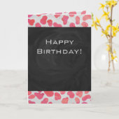 Carte Dalmatie rose et blanc avec monogramme (Fleur jaune)