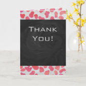 Carte Dalmatie rose et blanc avec monogramme (Fleur jaune)