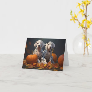 Carte Dalmatien chiot automne délice citrouille