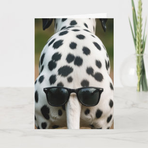 Carte Dalmatien d'anniversaire avec des lunettes de sole