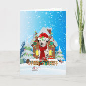 Carte Dalmatien dans la neige avec des cadeaux de Noël (Devant)