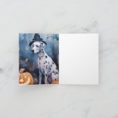 Carte Dalmatien d'Halloween avec citrouilles effrayant (Intérieur)