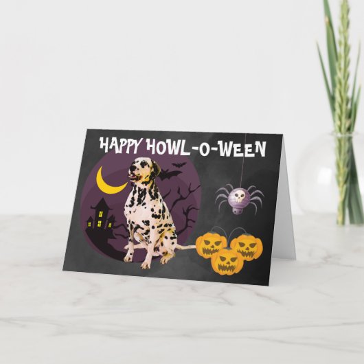 Carte Dalmatien d'Halloween effrayant (Devant)