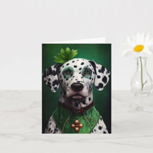 Carte Dalmatien en tenue de la Saint-Patrick (Petite plante)