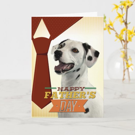 Carte dalmatienne de fête des pères (Fleur jaune)