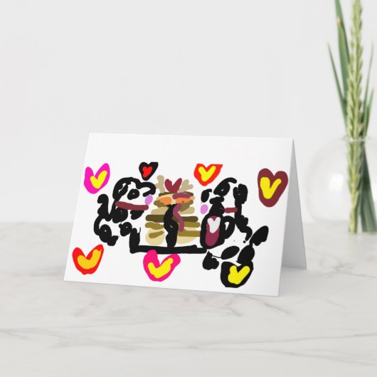 Carte Dalmatiens mangeant des crêpes à la Saint-Valentin (Devant)